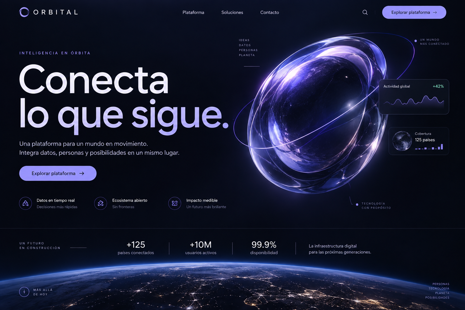 ORBITAL: diseño conceptual de tecnología, marca ficticia